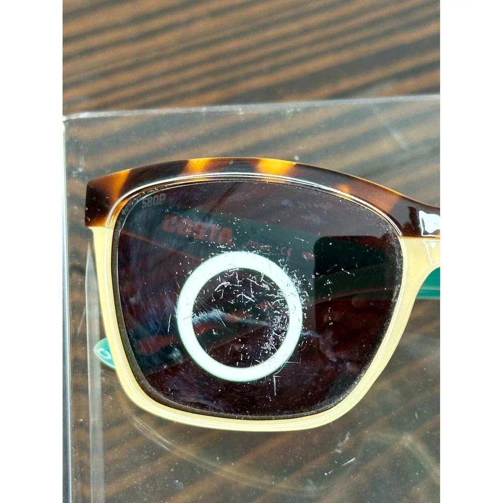 Costa Anaa 06S9053-0155 Unisex Tortoise Cream Mint Sunglasses SCRATCHED